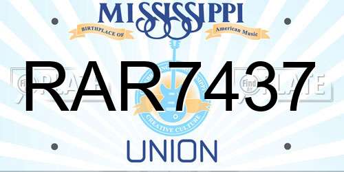 RAR7437 Mississippi License Plate