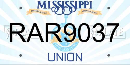RAR9037 Mississippi License Plate