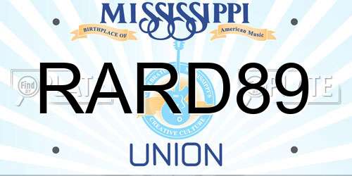 RARD89 Mississippi License Plate
