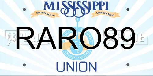 RARO89 Mississippi License Plate