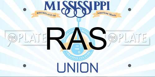 RAS Mississippi License Plate