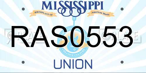 RAS0553 Mississippi License Plate