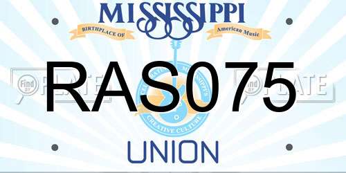 RAS075 Mississippi License Plate