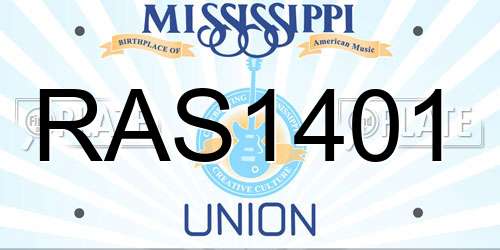 RAS1401 Mississippi License Plate