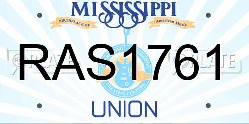 RAS1761 Mississippi License Plate
