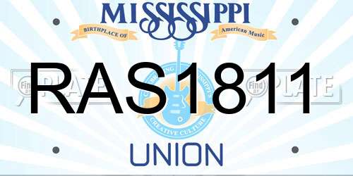 RAS1811 Mississippi License Plate