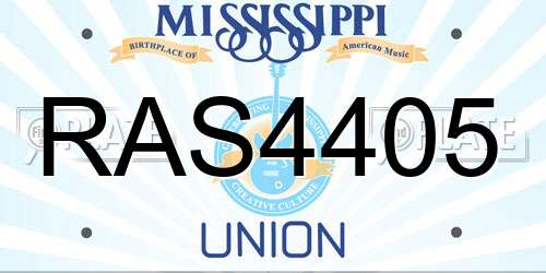 RAS4405 Mississippi License Plate