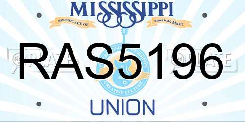 RAS5196 Mississippi License Plate