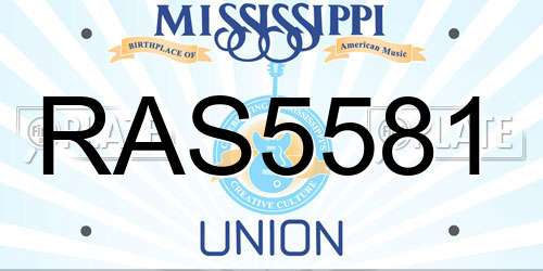 RAS5581 Mississippi License Plate