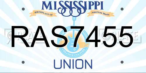 RAS7455 Mississippi License Plate
