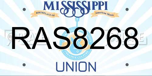 RAS8268 Mississippi License Plate