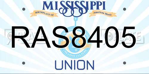 RAS8405 Mississippi License Plate