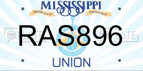 RAS896 Mississippi License Plate