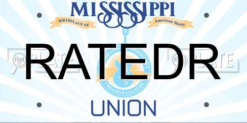 RATEDR Mississippi License Plate