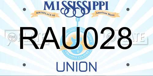 RAU028 Mississippi License Plate
