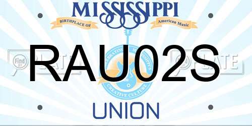 RAU02S Mississippi License Plate