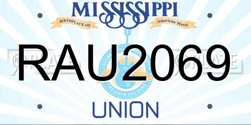 RAU2069 Mississippi License Plate