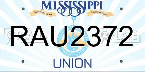 RAU2372 Mississippi License Plate