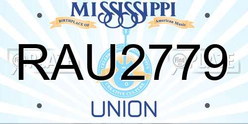RAU2779 Mississippi License Plate
