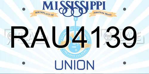 RAU4139 Mississippi License Plate
