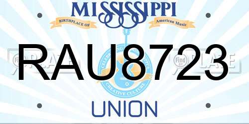 RAU8723 Mississippi License Plate