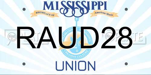 RAUD28 Mississippi License Plate