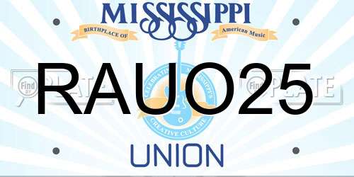 RAUO25 Mississippi License Plate