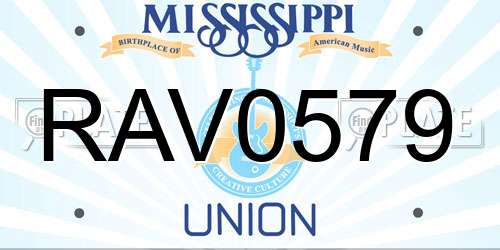 RAV0579 Mississippi License Plate