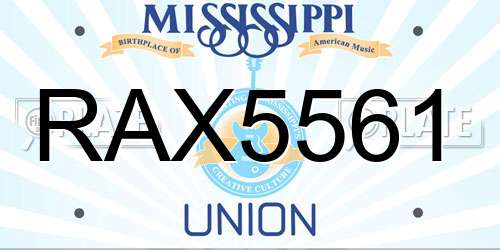 RAX5561 Mississippi License Plate