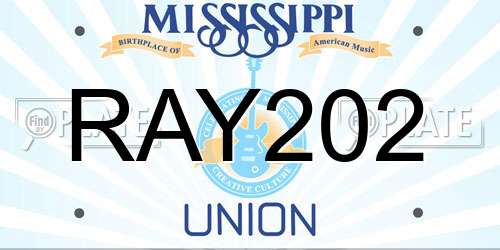 RAY202 Mississippi License Plate