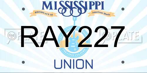 RAY227 Mississippi License Plate