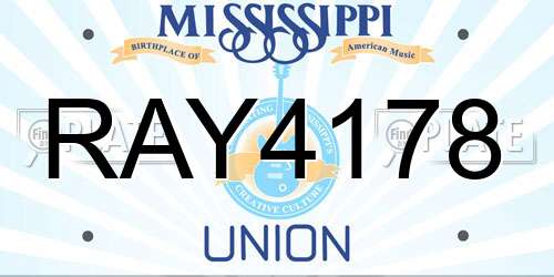 RAY4178 Mississippi License Plate