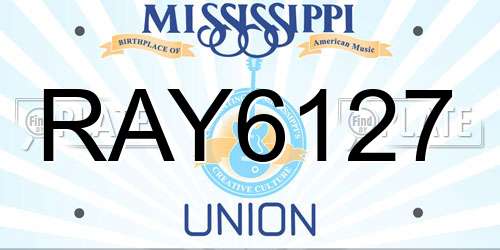RAY6127 Mississippi License Plate