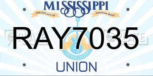 RAY7035 Mississippi License Plate