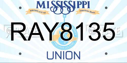 RAY8135 Mississippi License Plate