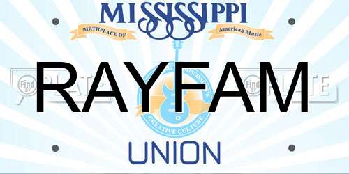 RAYFAM Mississippi License Plate