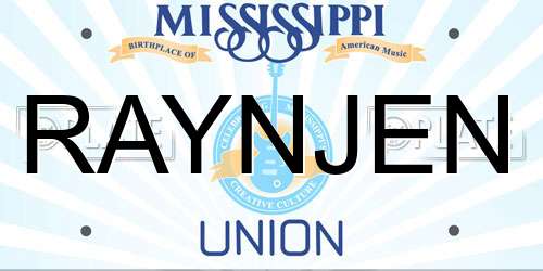 RAYNJEN Mississippi License Plate