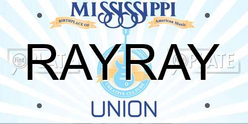 RAYRAY Mississippi License Plate
