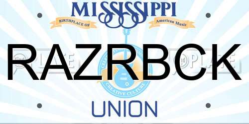 RAZRBCK Mississippi License Plate