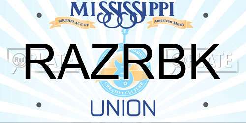 RAZRBK Mississippi License Plate
