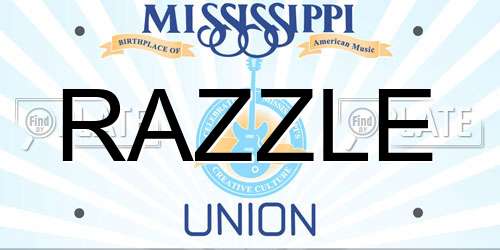 RAZZLE Mississippi License Plate