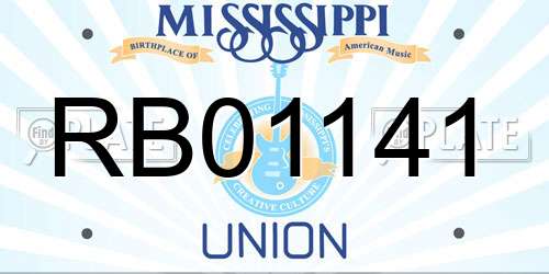 RB01141 Mississippi License Plate