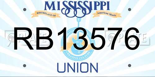 RB13576 Mississippi License Plate