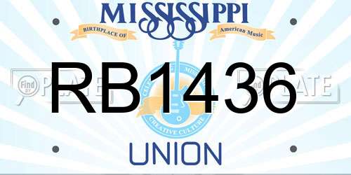 RB1436 Mississippi License Plate