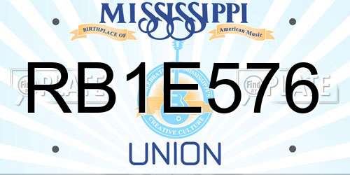 RB1E576 Mississippi License Plate