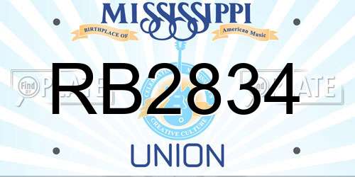 RB2834 Mississippi License Plate