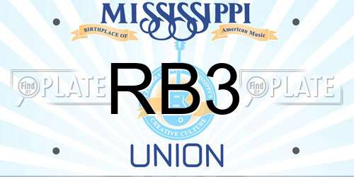 RB3 Mississippi License Plate