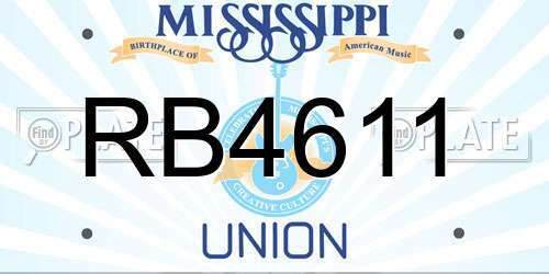 RB4611 Mississippi License Plate