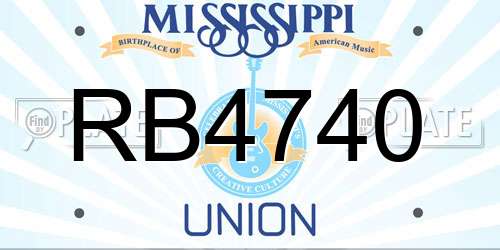RB4740 Mississippi License Plate
