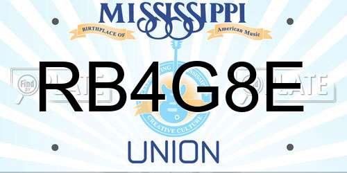 RB4G8E Mississippi License Plate